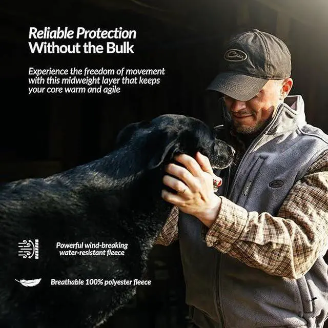 Alt view image 4 of 5 - Drake Waterfowl men's MST Windproof Layering Vest, Tobacco, Large