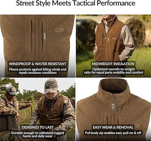 Alt view image 3 of 5 - Drake Waterfowl men's MST Windproof Layering Vest, Tobacco, Large