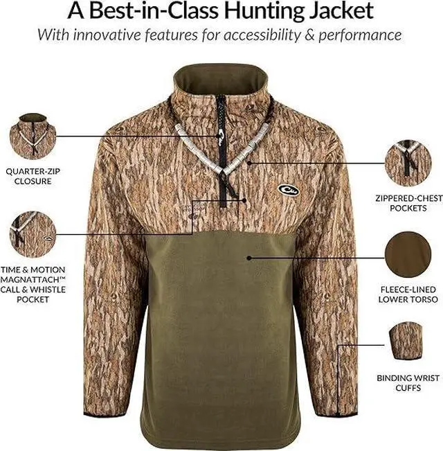 Alt view image 2 of 7 - Drake Waterfowl MST MST Quarter Zip Refuge Eqwader Waterproof Jacket, Bottomland, XLarge
