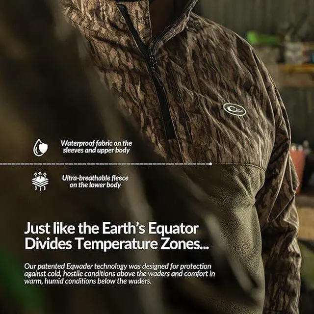 Alt view image 4 of 7 - Drake Waterfowl MST MST Quarter Zip Refuge Eqwader Waterproof Jacket, Bottomland, XLarge