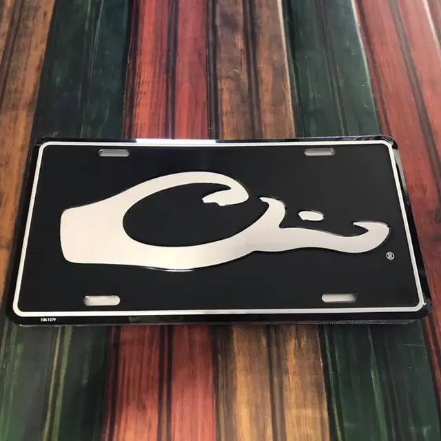 Alt view image 2 of 2 - Drake Waterfowl Drake Head Logo DW80122 Aluminum License Plate, Black