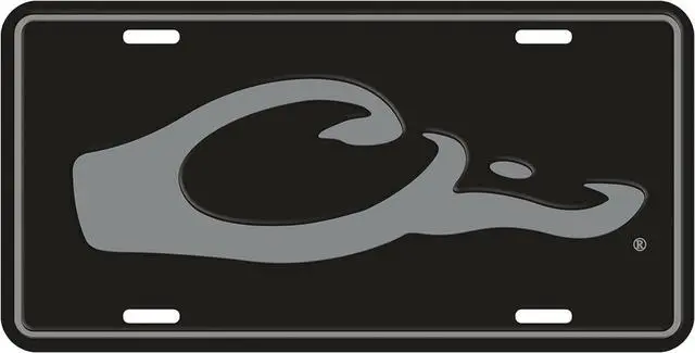Main image of Drake Waterfowl Drake Head Logo DW80122 Aluminum License Plate, Black