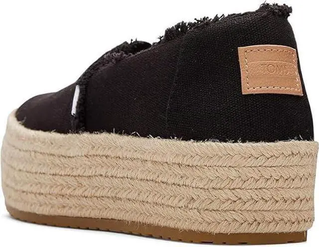 Alt view image 3 of 7 - Toms Women's Valencia Platform Espadrille Sneakers Loafer Flat, Black, Size 7.5