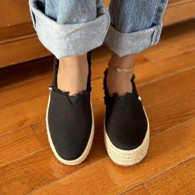 Alt view image 6 of 7 - Toms Women's Valencia Platform Espadrille Sneakers Loafer Flat, Black, Size 7.5