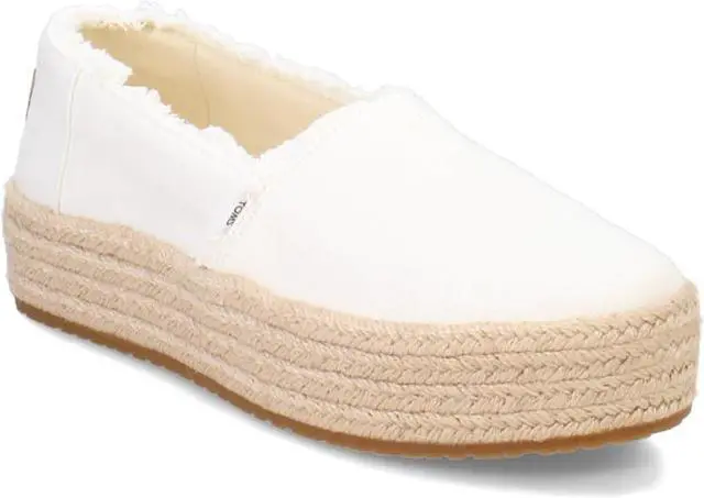 Main image of Toms Women's Valencia Platform Espadrille Sneakers Loafer Flat, White, Size 6