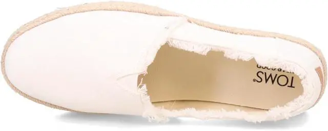 Alt view image 4 of 4 - Toms Women's Valencia Platform Espadrille Sneakers Loafer Flat, White, Size 7