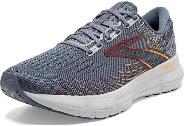 Alt view image 2 of 7 - Brooks Men's Glycerin 20 Running Shoes, Grey/Chili Oil/Orange, Size 12