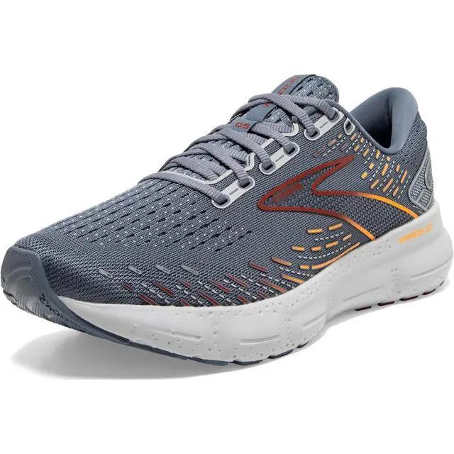 Alt view image 2 of 7 - Brooks Men's Glycerin 20 Running Shoes, Grey/Chili Oil/Orange, Size 10.5