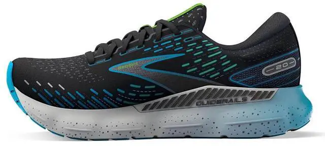 Alt view image 3 of 7 - Brooks Men's Glycerin GTS 20 Running Shoes, Black/Hawaiian Ocean/Green, Size 11