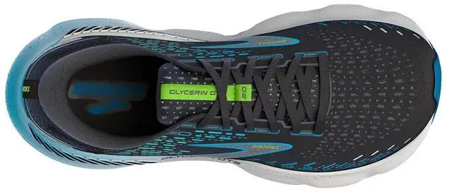 Alt view image 4 of 7 - Brooks Men's Glycerin GTS 20 Running Shoes, Black/Hawaiian Ocean/Green, Size 11