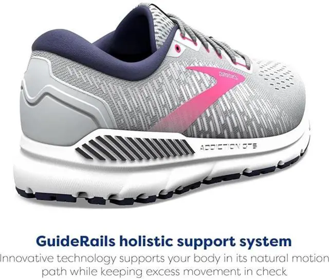 Alt view image 4 of 7 - Brooks Women's Addiction GTS 15 Running Shoes, Oyster/Peacoat/Lilac Rose, Size 10