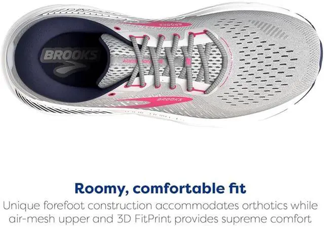 Alt view image 3 of 7 - Brooks Women's Addiction GTS 15 Running Shoes, Oyster/Peacoat/Lilac Rose, Size 10