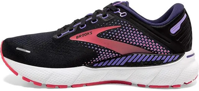 Alt view image 3 of 7 - Brooks Women's Adrenaline GTS 22 Running Shoe, Black/Purple/Coral, Size 8