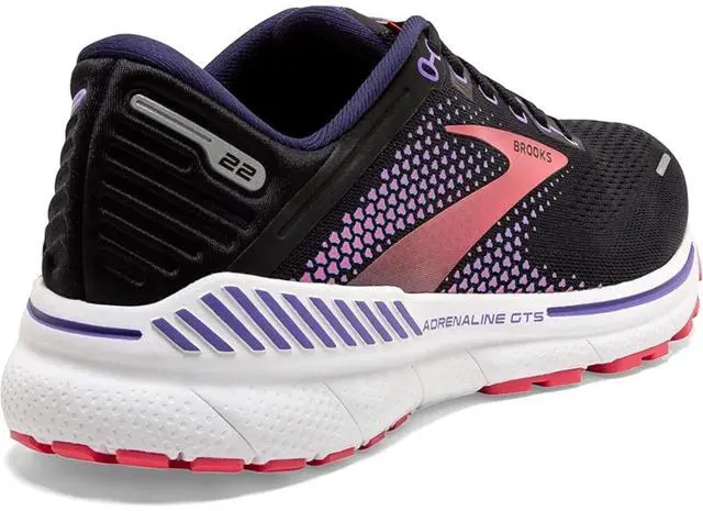 Alt view image 4 of 7 - Brooks Women's Adrenaline GTS 22 Running Shoe, Black/Purple/Coral, Size 8