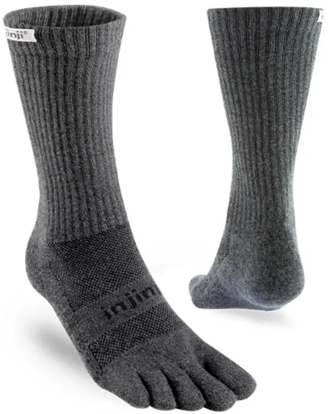 Main image of Injinji Unisex Trail Midweight Crew Comfortable Socks, Granite, Large