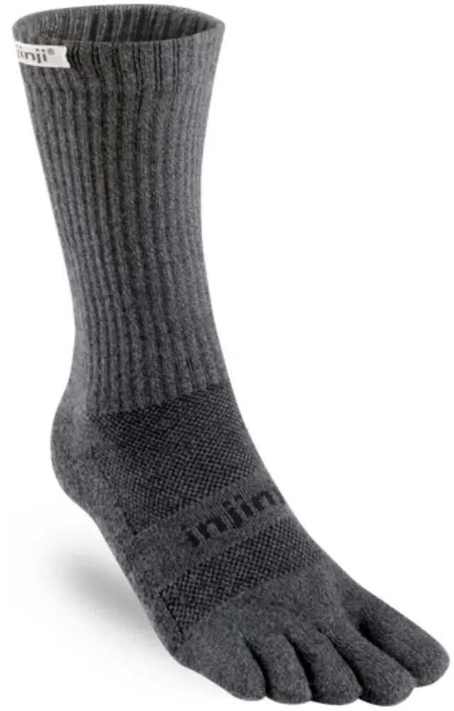 Alt view image 5 of 6 - Injinji Unisex Trail Midweight Crew Comfortable Socks, Granite, Large