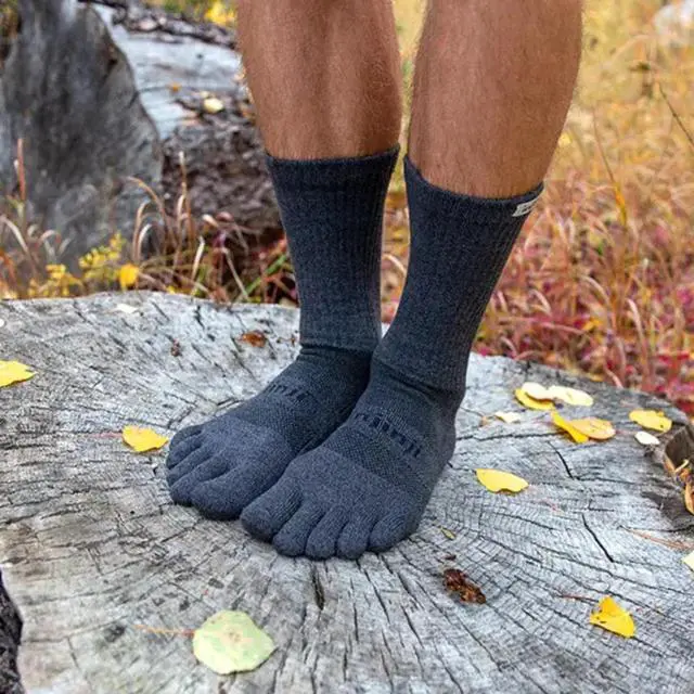 Alt view image 3 of 6 - Injinji Unisex Trail Midweight Crew Comfortable Socks, Granite, Large
