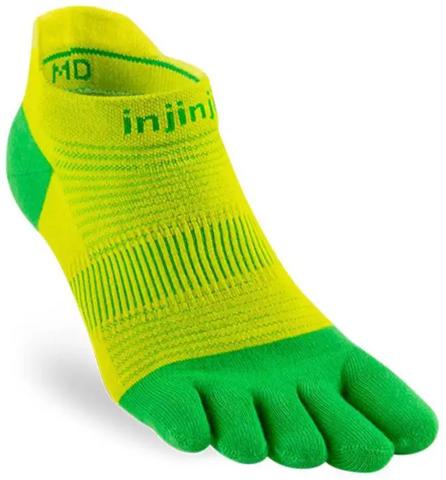 Main image of Injinji Unisex Run Lightweight No-Show Toe Socks, Clover, Medium