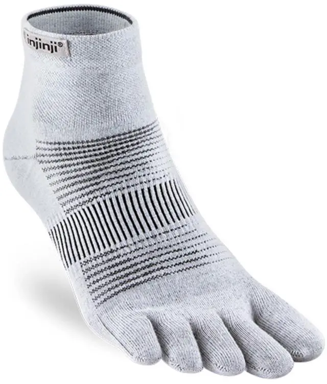 Alt view image 2 of 5 - Injinji Unisex Run Lightweight MiniCrew Toe Socks, Gray, Large