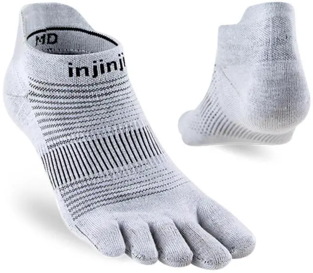 Main image of Injinji Unisex Run Original Weight NoShow Comfortable Socks, Gray, Medium