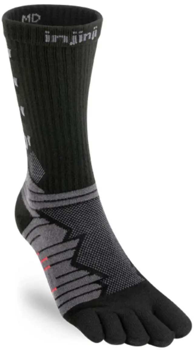 Alt view image 2 of 4 - Injinji Unisex Ultra Run Crew Comfortable Toe Socks, Obsidian, Large