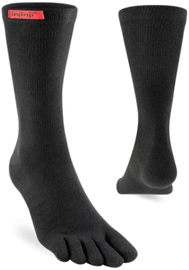 Main image of Injinji Men's Sport Original Weight Crew Coolmax Toesocks, Black, Small