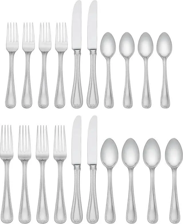 Alt view image 2 of 6 - Lenox Vintage Jewel Stainless Steel 20Pcs Flatware Set, Service For 4, Metallic