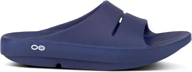 Alt view image 2 of 5 - OOFOS Unisex Ooahh Recovery Slide Sandal, Navy, Size 5/7