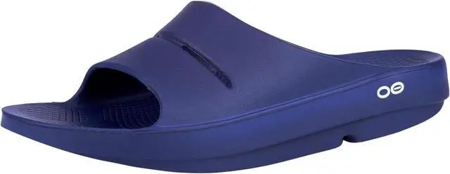 Main image of OOFOS Unisex Ooahh Recovery Slide Sandal, Navy, Size 8/10