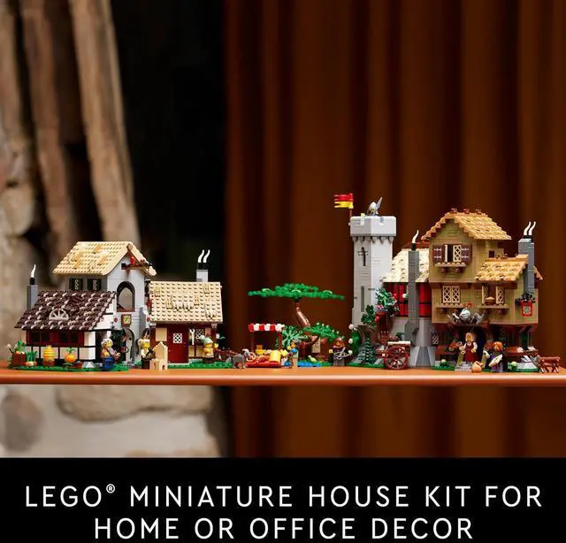 Alt view image 5 of 6 - LEGO Icons Medieval Town Square Build and Display Model, Classic Castle Set Reimagined with 8 Medieval Minifigures