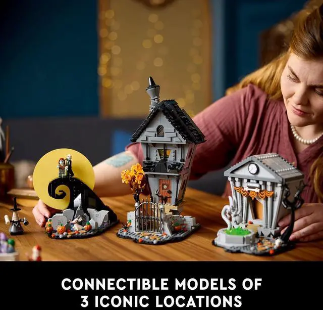 Alt view image 4 of 6 - LEGO Disney Tim Burton's The Nightmare Before Christmas Decor Building Set for Adults