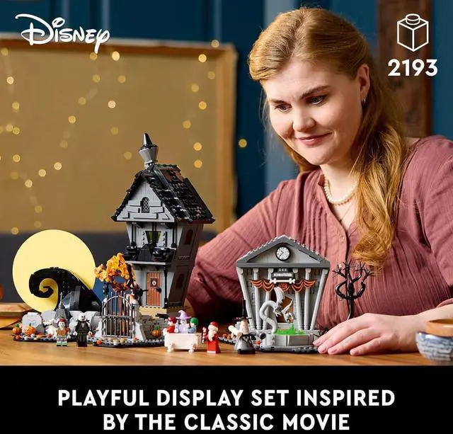 Alt view image 3 of 6 - LEGO Disney Tim Burton's The Nightmare Before Christmas Decor Building Set for Adults