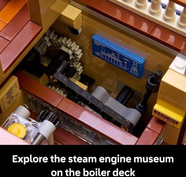 Alt view image 7 of 7 - LEGO Ideas River Steamboat Building Set Room Decor Boat Model Building Kit for Adults