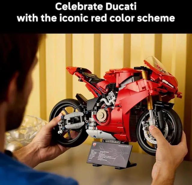 Alt view image 6 of 7 - LEGO Technic Ducati Panigale V4 S Motorcycle Toy Building Set for Adults