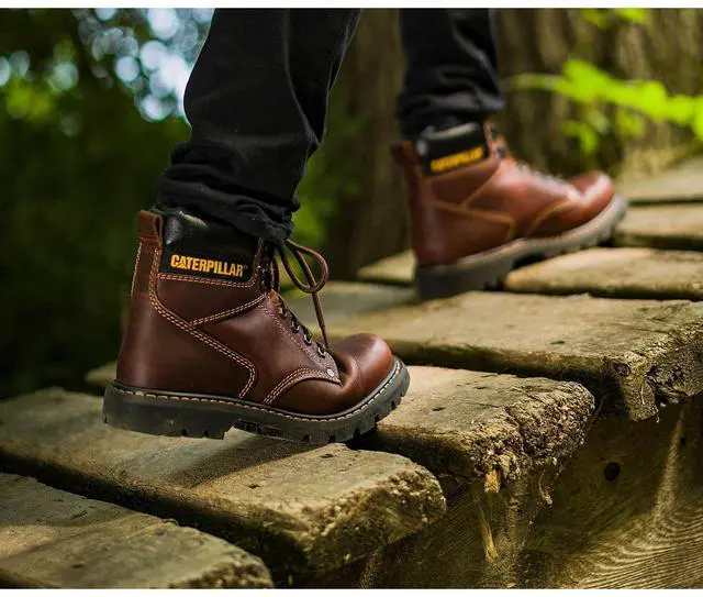 Alt view image 2 of 7 - CAT Men's Second Shift Slip-Resistant, Soft Toe Work Boot, Tan, Size 13