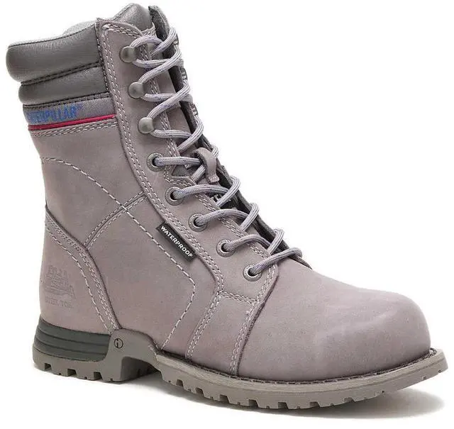 Main image of Caterpillar Footwear Women's Waterproof Steel Toe Regular Work Boot, Frost Grey, Size M 8.5
