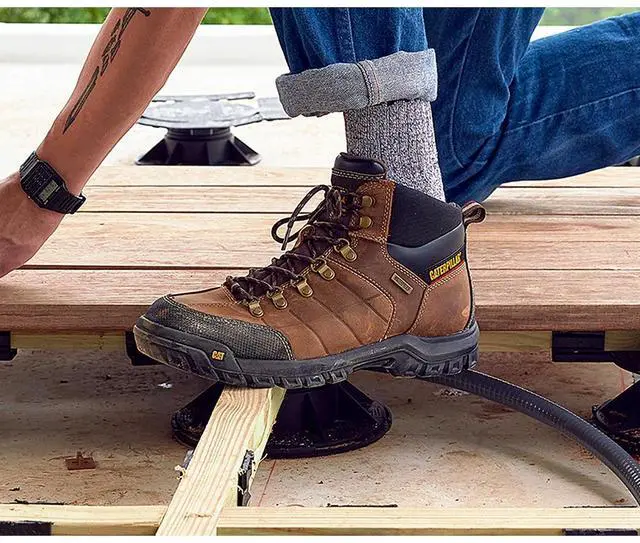 Alt view image 4 of 7 - Caterpillar Footwear Men's Threshold Waterproof Soft Toe Work Boot, Real Brown, Size M 10.5