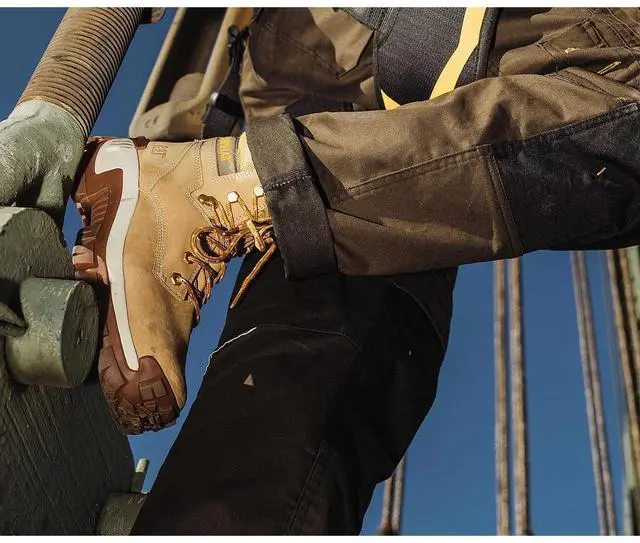 Alt view image 5 of 7 - Caterpillar Footwear Men's Invader Hi Steel Toe Construction Boot - Honey Reset, Size M 10