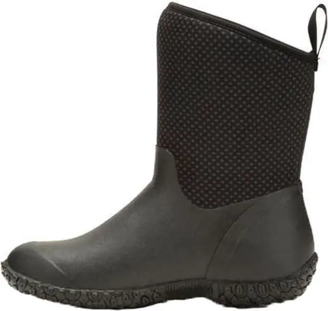 Alt view image 2 of 3 - Muck Boot Women's Muckster II Mid Rubber Boot W/Fleece, Plain Toe, Black/Gray Plaid, 8