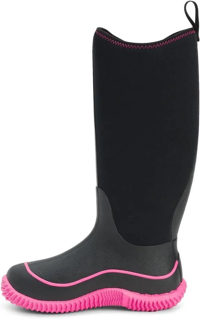 Alt view image 4 of 7 - Muck Boots Hale Multi-Season Women's Rubber Boot, Black/Hot Pink, Size 11