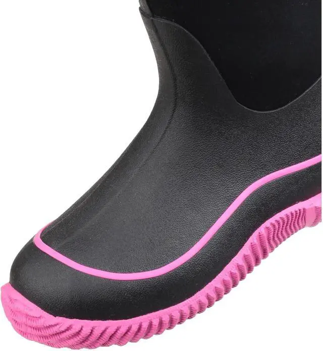 Alt view image 3 of 7 - Muck Boots Hale Multi-Season Women's Rubber Boot, Black/Hot Pink, Size 11