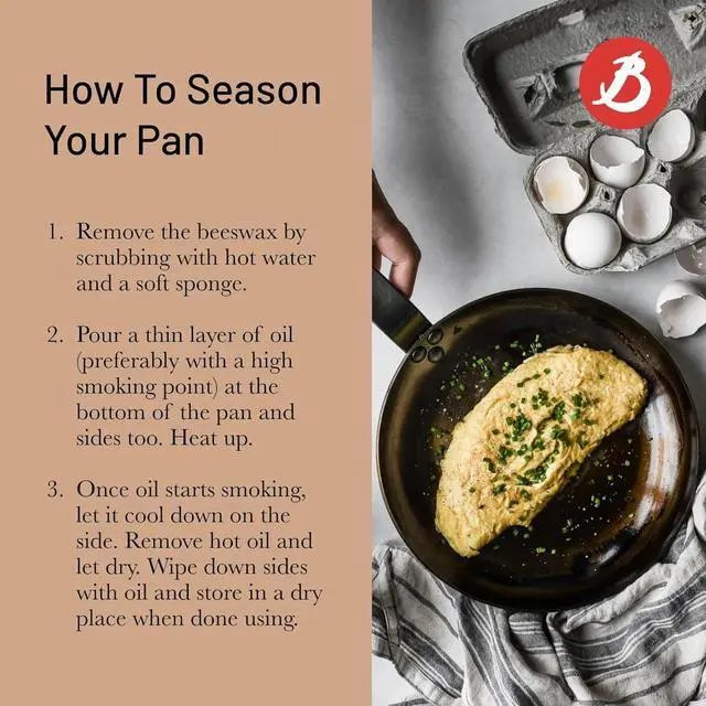 Alt view image 5 of 6 - De Buyer 5611.2 Mineral B Carbon Steel Omelette Pan, 8 Inches Diameter, Silver