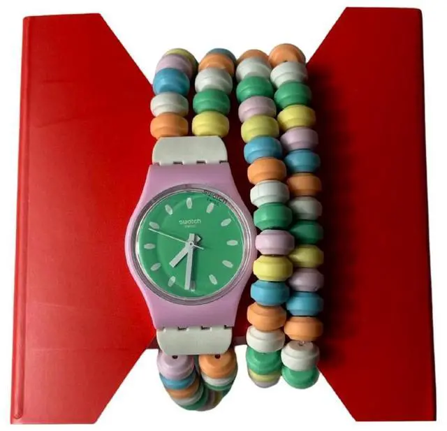 Main image of Swatch Women Dress Watch Plastic Quartz Caramellissima, Pink