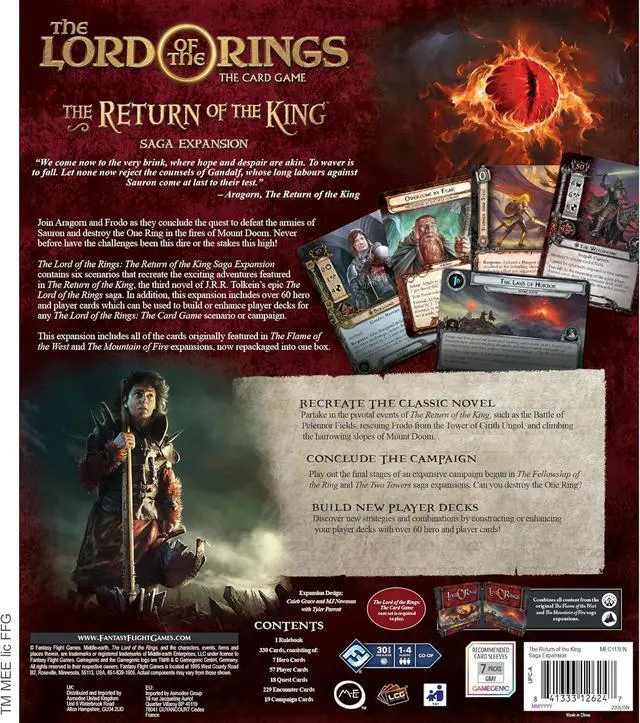 Alt view image 3 of 3 - Fantasy Flight Games The Lord of The Rings The Card Game The Return of The King SAGA Expansion, Ages 14+, 1-4 Players