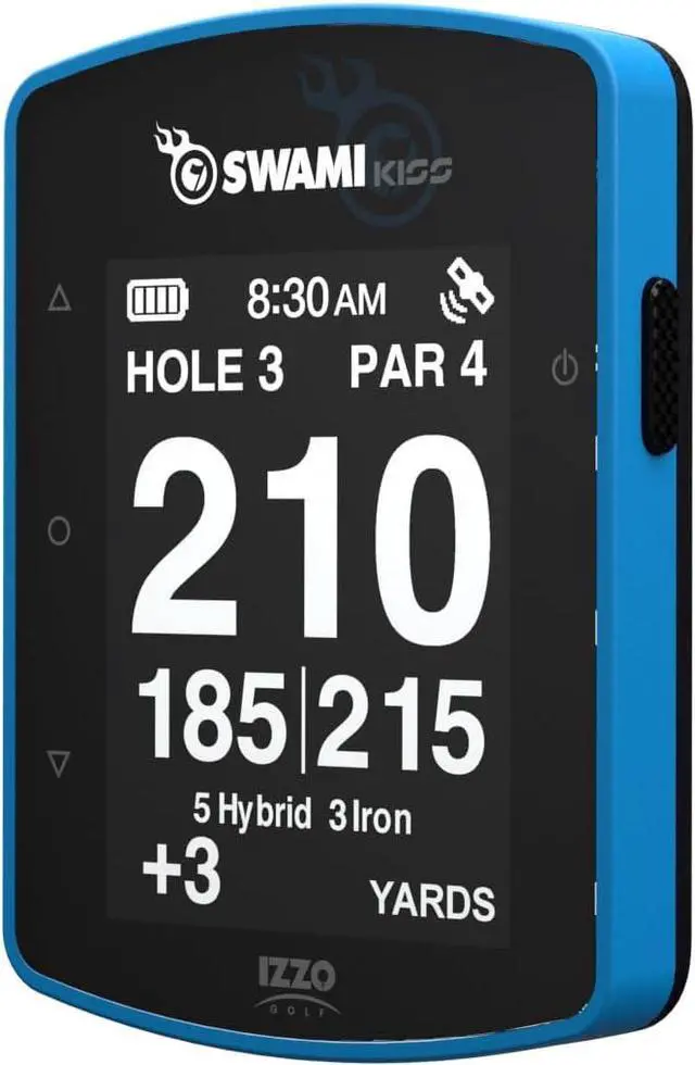 Alt view image 4 of 7 - IZZO Swami KISS 2.0 Handheld Golf GPS Ragnefinder with Integrated Magnets - Blue