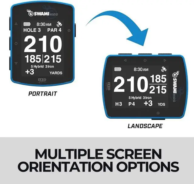 Alt view image 6 of 7 - IZZO Swami KISS 2.0 Handheld Golf GPS Ragnefinder with Integrated Magnets - Blue