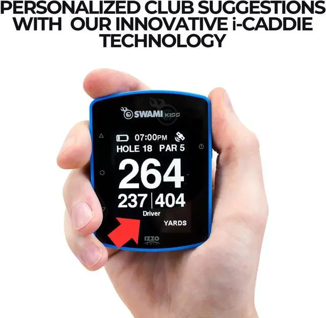 Alt view image 3 of 7 - IZZO Swami KISS 2.0 Handheld Golf GPS Ragnefinder with Integrated Magnets - Blue