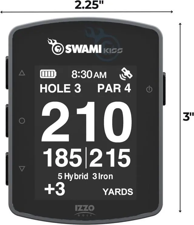 Alt view image 6 of 7 - IZZO Swami KISS 2.0 Handheld Golf GPS Ragnefinder with Integrated Magnets - Grey
