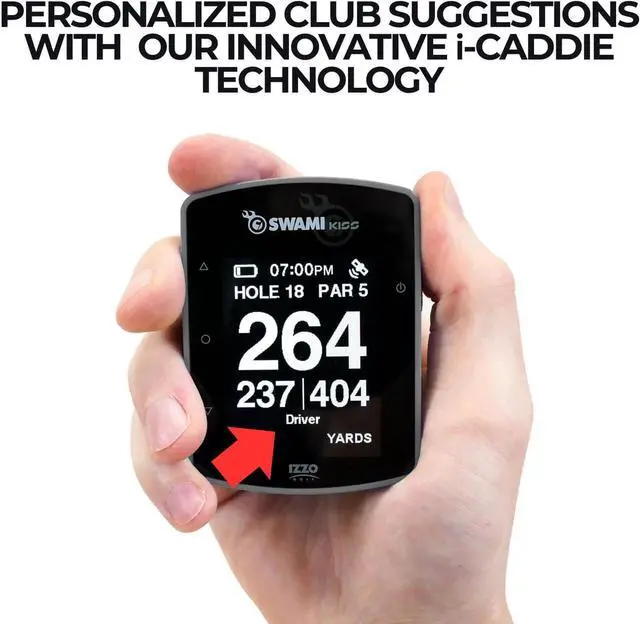 Alt view image 3 of 7 - IZZO Swami KISS 2.0 Handheld Golf GPS Ragnefinder with Integrated Magnets - Grey