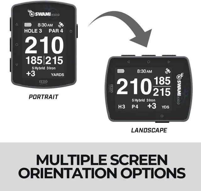 Alt view image 7 of 7 - IZZO Swami KISS 2.0 Handheld Golf GPS Ragnefinder with Integrated Magnets - Grey